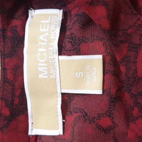 Michael Michael Kors Sheer Long Sleeve Triangle Cutout Neckline Tunic Size Small - Picture 4 of 7